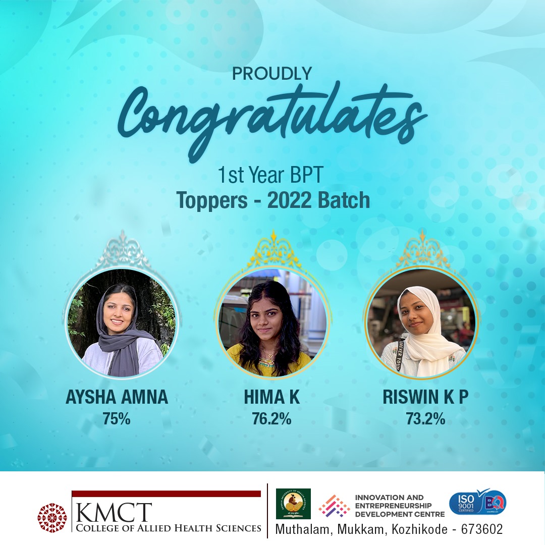 1st Year BPT Toppers 