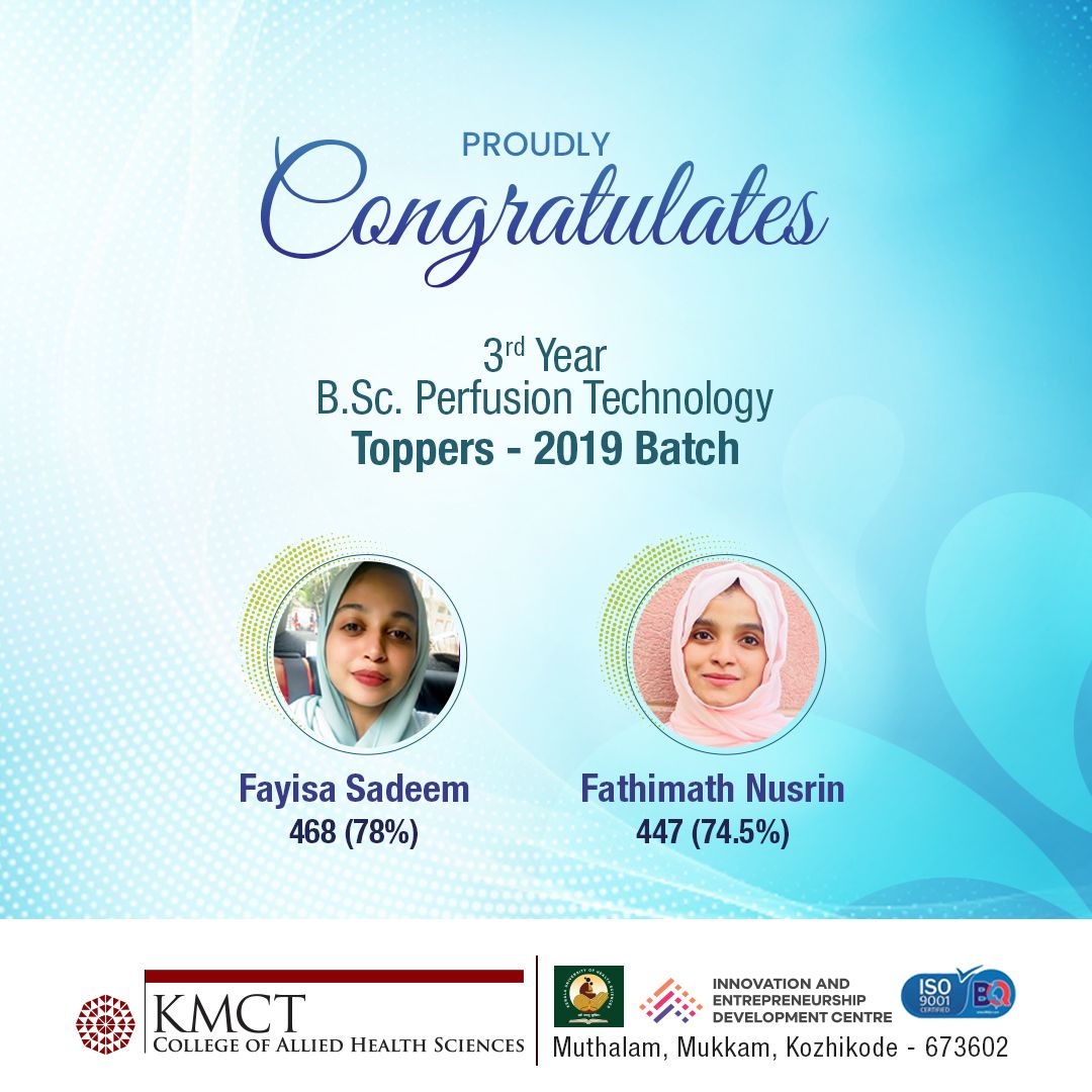 3rd Year BSc Perfusion Technology Toppers
